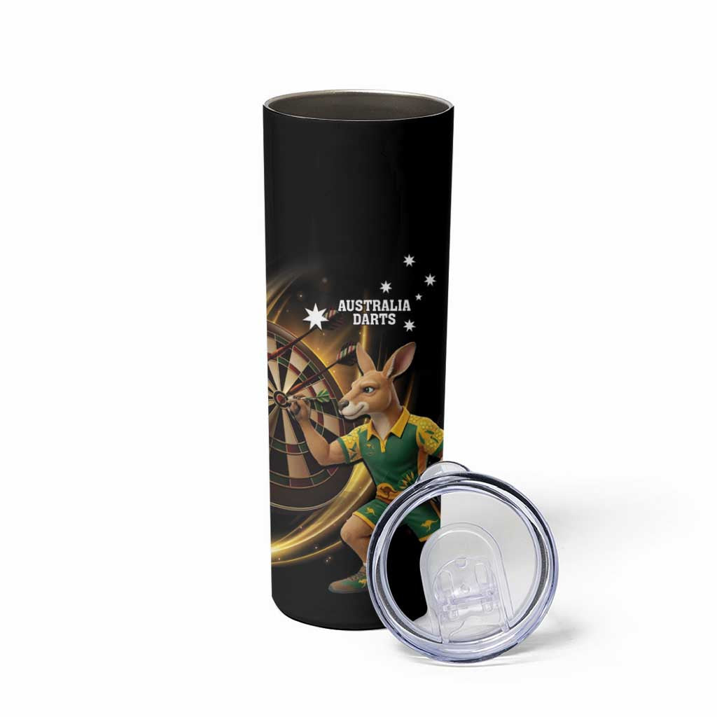 Australia Kangaroo Mascot Darts Skinny Tumbler Black Edition