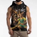 Australia Kangaroo Mascot Darts Sleeveless Hoodie Black Edition