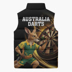 Australia Kangaroo Mascot Darts Sleeveless Puffer Jacket Black Edition