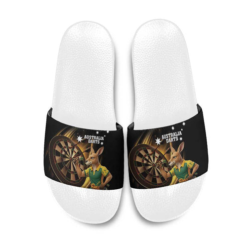 Australia Kangaroo Mascot Darts Slide Sandals Black Edition