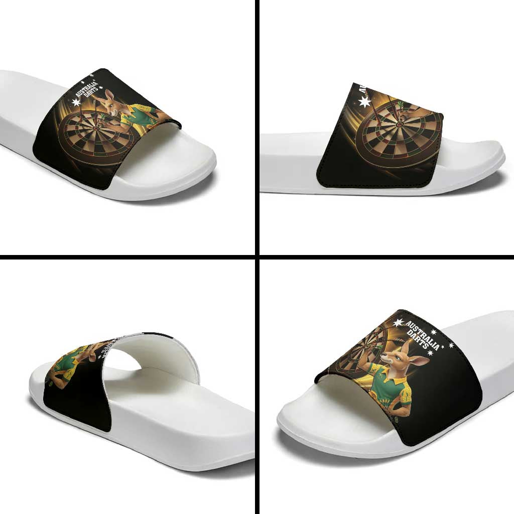 Australia Kangaroo Mascot Darts Slide Sandals Black Edition