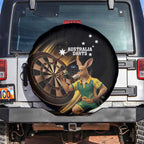 Australia Kangaroo Mascot Darts Spare Tire Cover Black Edition