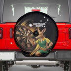 Australia Kangaroo Mascot Darts Spare Tire Cover Black Edition
