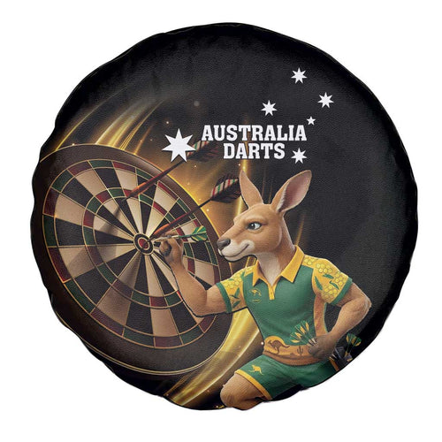 Australia Kangaroo Mascot Darts Spare Tire Cover Black Edition
