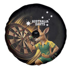 Australia Kangaroo Mascot Darts Spare Tire Cover Black Edition
