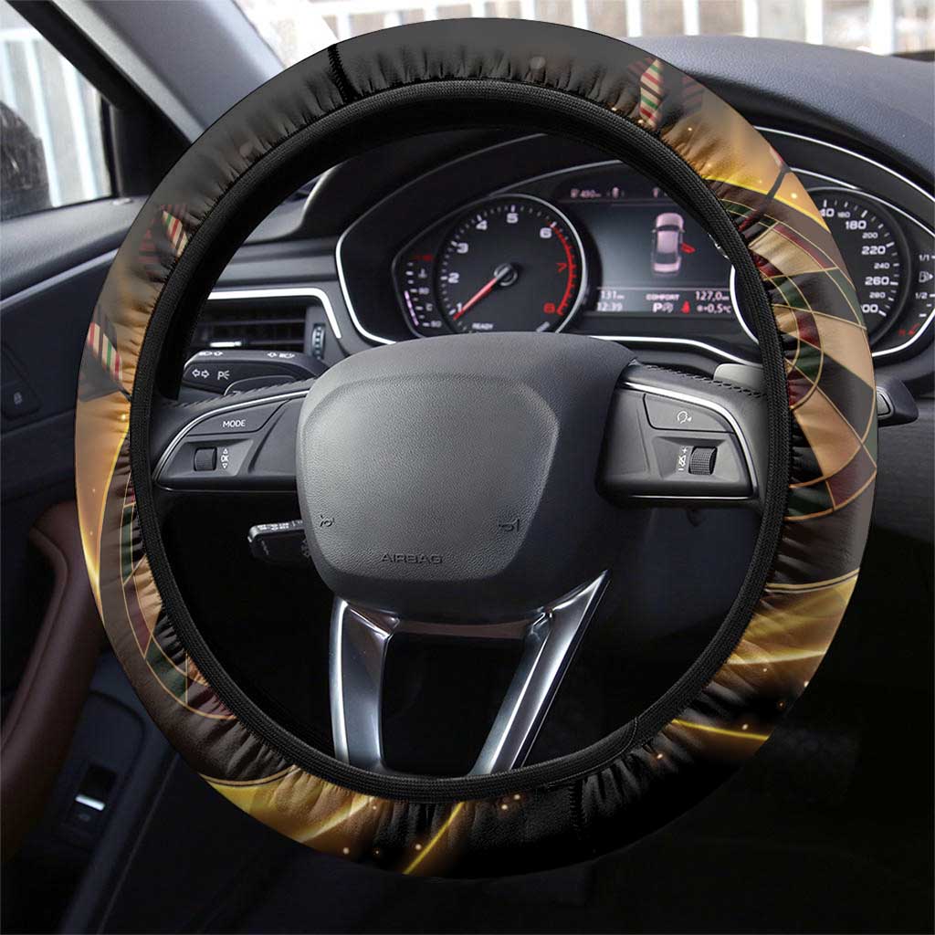 Australia Kangaroo Mascot Darts Steering Wheel Cover Black Edition