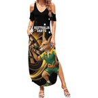Australia Kangaroo Mascot Darts Summer Maxi Dress Black Edition