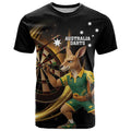 Australia Kangaroo Mascot Darts T Shirt Black Edition