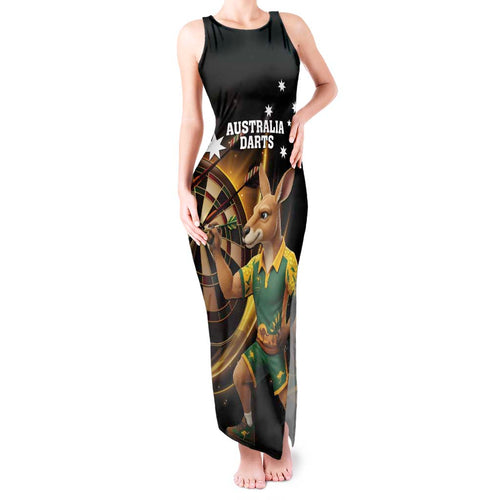 Australia Kangaroo Mascot Darts Tank Maxi Dress Black Edition