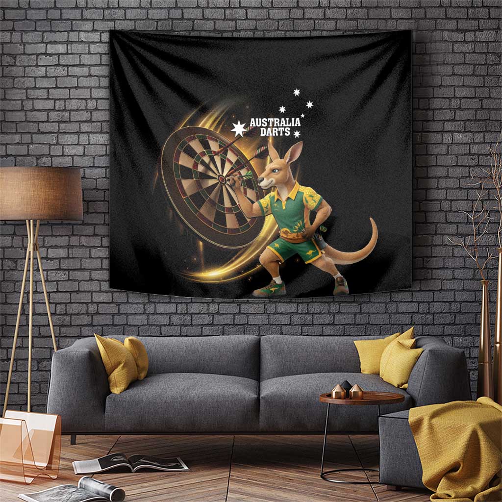 Australia Kangaroo Mascot Darts Tapestry Black Edition