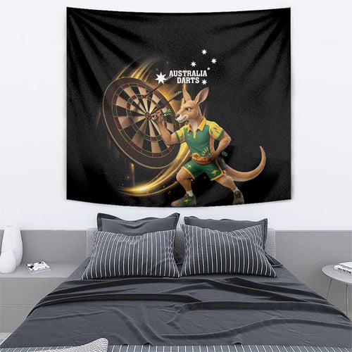 Australia Kangaroo Mascot Darts Tapestry Black Edition