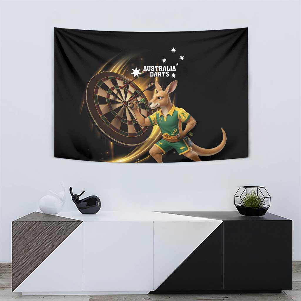 Australia Kangaroo Mascot Darts Tapestry Black Edition