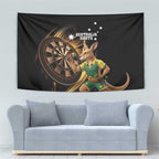 Australia Kangaroo Mascot Darts Tapestry Black Edition