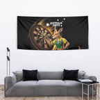 Australia Kangaroo Mascot Darts Tapestry Black Edition