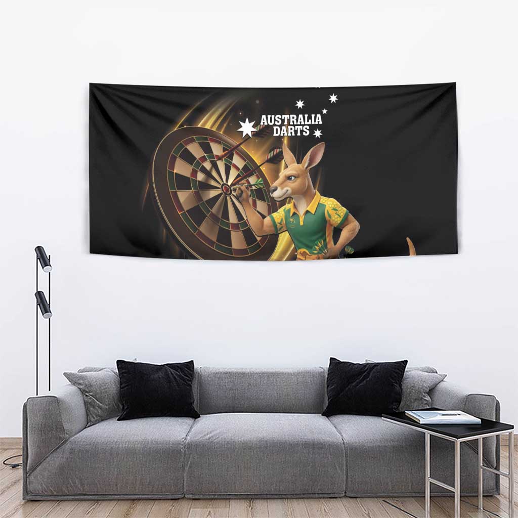 Australia Kangaroo Mascot Darts Tapestry Black Edition