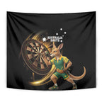 Australia Kangaroo Mascot Darts Tapestry Black Edition