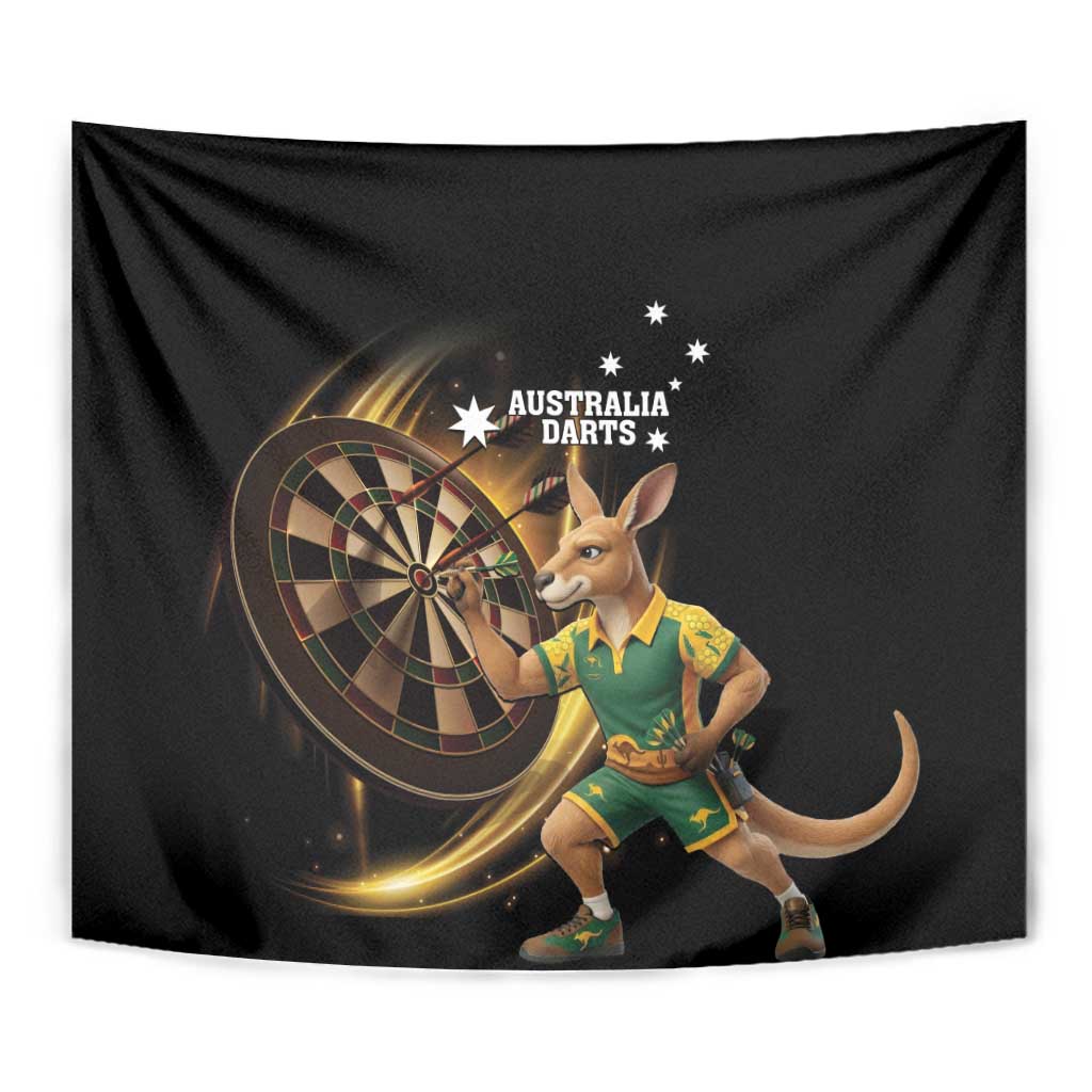 Australia Kangaroo Mascot Darts Tapestry Black Edition