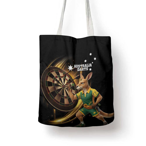 Australia Kangaroo Mascot Darts Tote Bag Black Edition