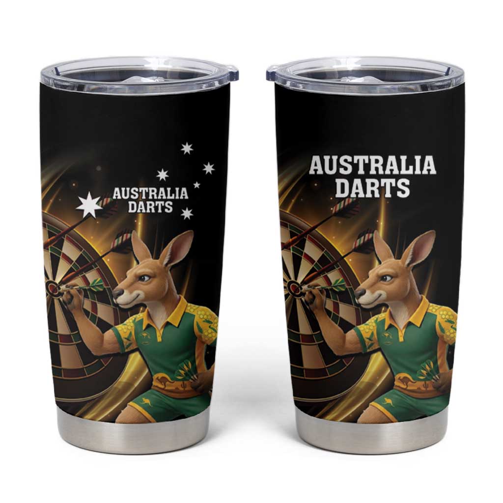 Australia Kangaroo Mascot Darts Tumbler Cup Black Edition