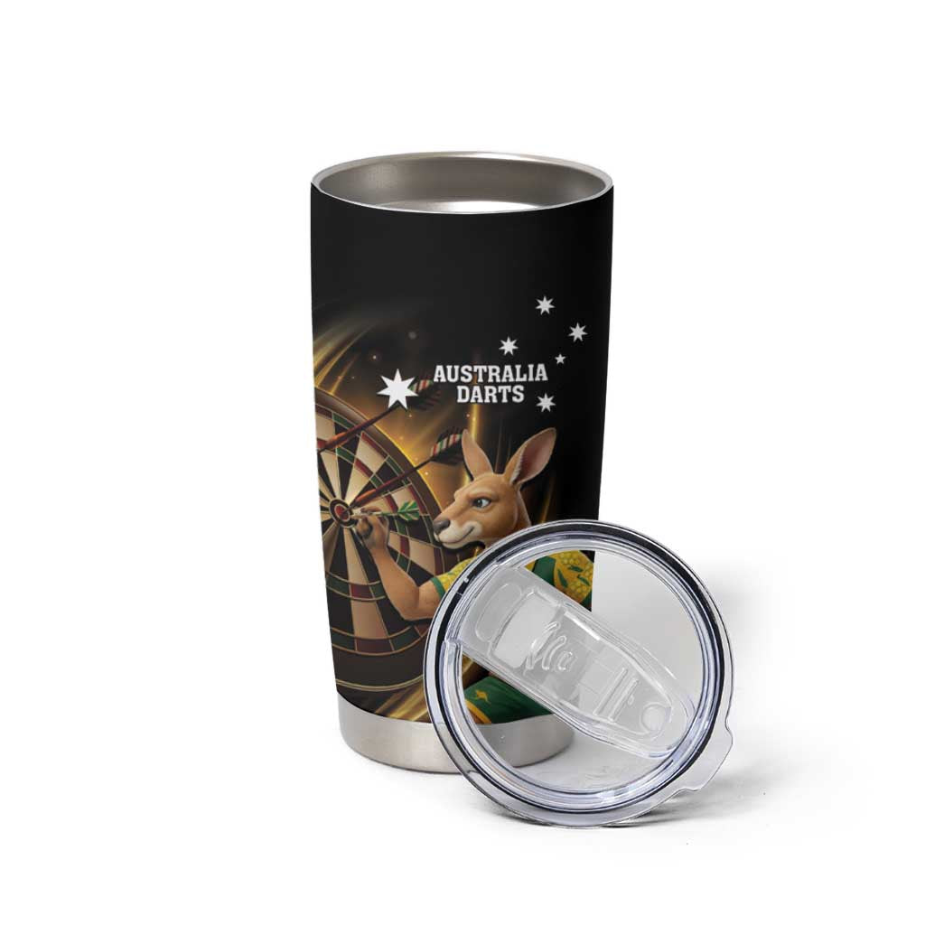 Australia Kangaroo Mascot Darts Tumbler Cup Black Edition