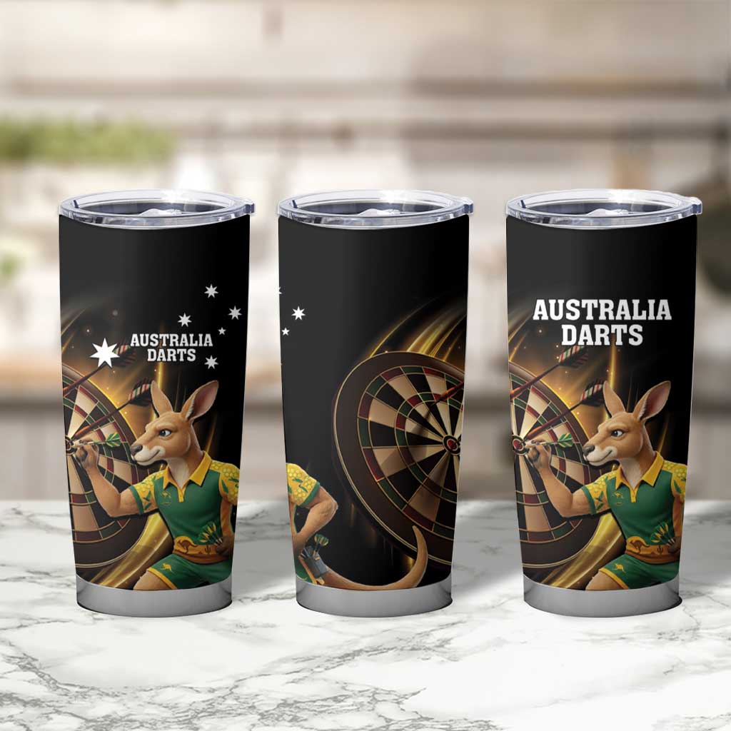 Australia Kangaroo Mascot Darts Tumbler Cup Black Edition