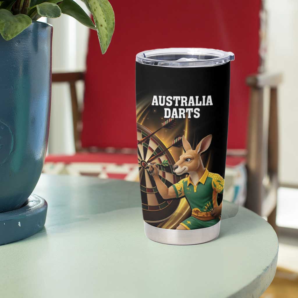 Australia Kangaroo Mascot Darts Tumbler Cup Black Edition