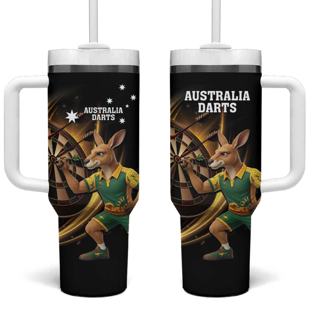 Australia Kangaroo Mascot Darts Tumbler With Handle Black Edition