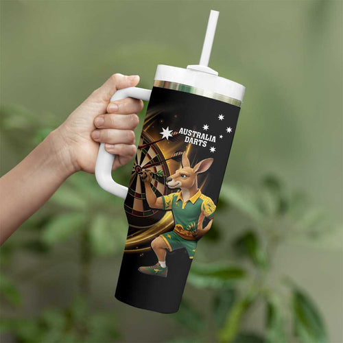 Australia Kangaroo Mascot Darts Tumbler With Handle Black Edition