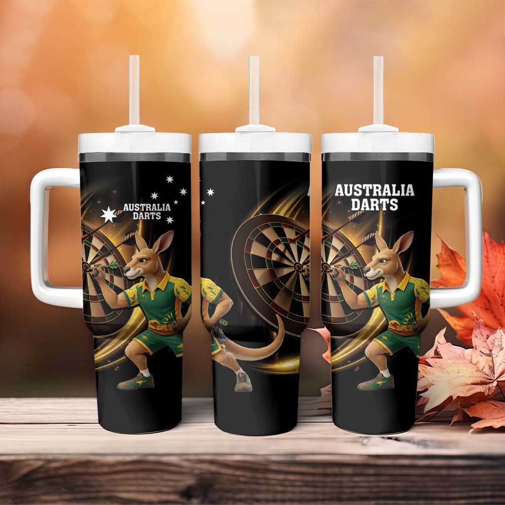 Australia Kangaroo Mascot Darts Tumbler With Handle Black Edition