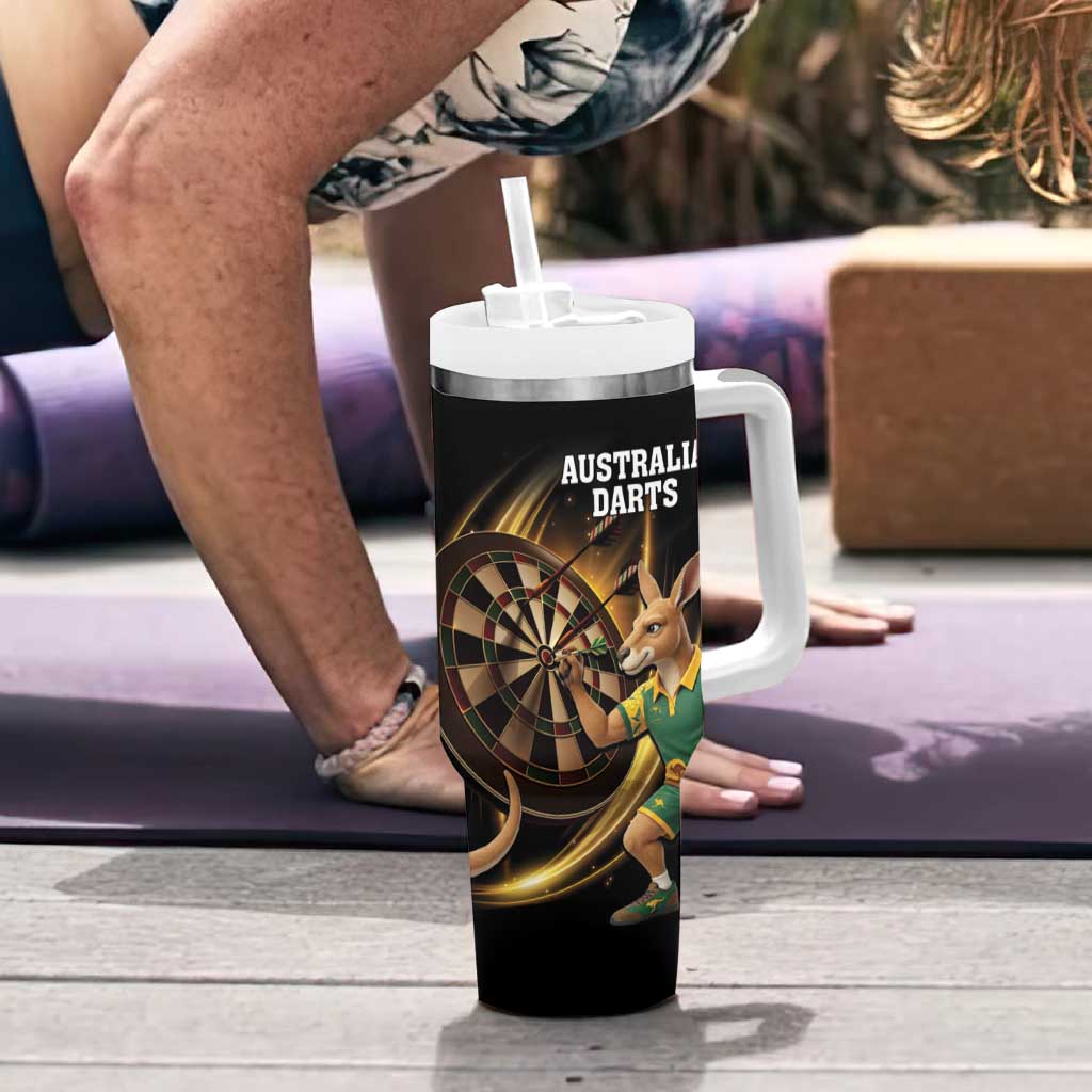 Australia Kangaroo Mascot Darts Tumbler With Handle Black Edition