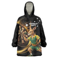 Australia Kangaroo Mascot Darts Wearable Blanket Hoodie Black Edition