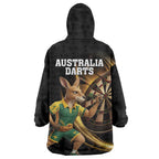 Australia Kangaroo Mascot Darts Wearable Blanket Hoodie Black Edition