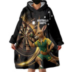 Australia Kangaroo Mascot Darts Wearable Blanket Hoodie Black Edition
