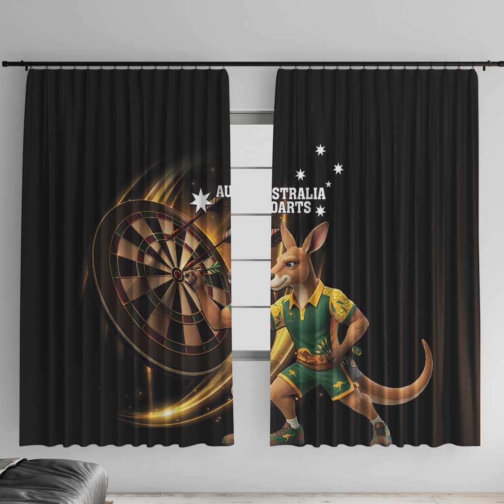 Australia Kangaroo Mascot Darts Window Curtain Black Edition