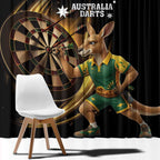 Australia Kangaroo Mascot Darts Window Curtain Black Edition