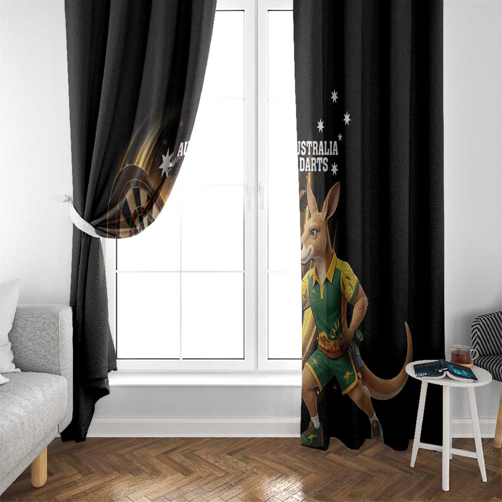 Australia Kangaroo Mascot Darts Window Curtain Black Edition