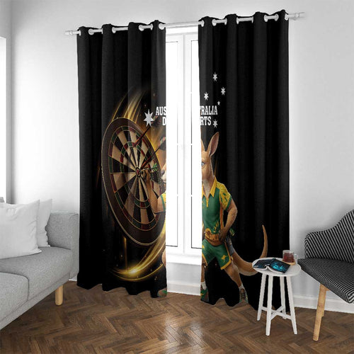 Australia Kangaroo Mascot Darts Window Curtain Black Edition