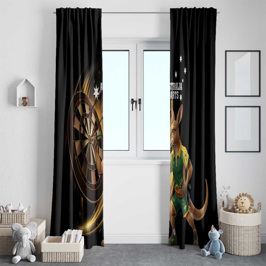 Australia Kangaroo Mascot Darts Window Curtain Black Edition