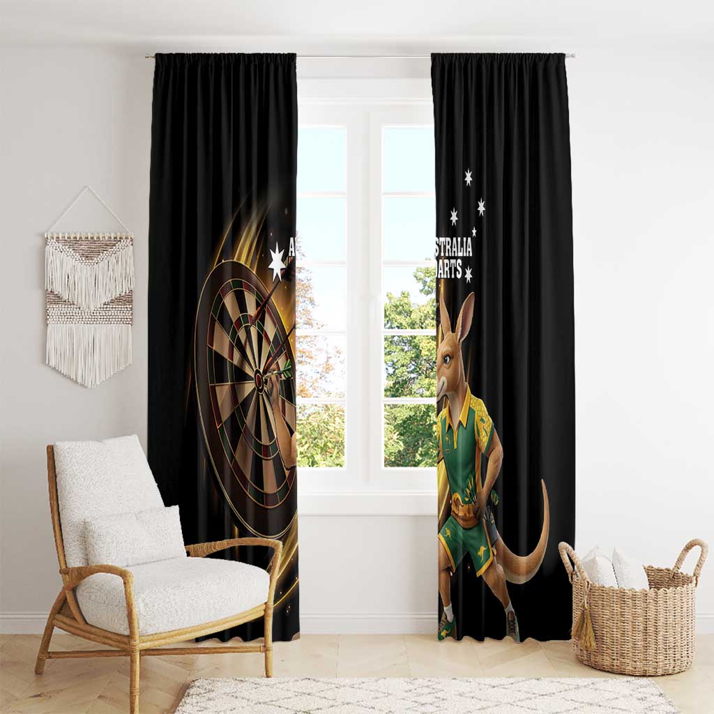 Australia Kangaroo Mascot Darts Window Curtain Black Edition