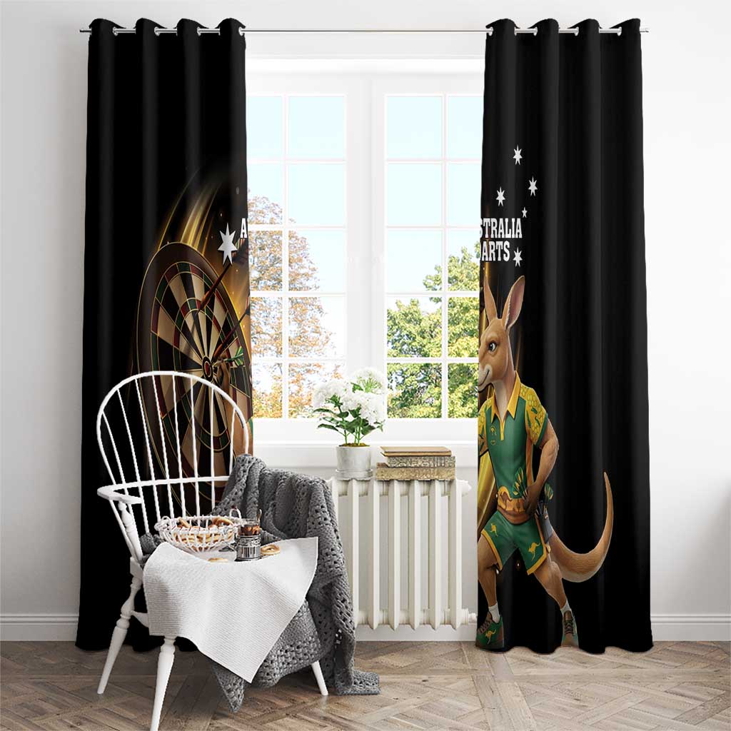 Australia Kangaroo Mascot Darts Window Curtain Black Edition