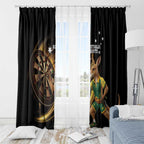 Australia Kangaroo Mascot Darts Window Curtain Black Edition