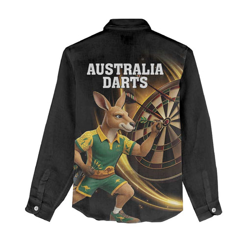 Australia Kangaroo Mascot Darts Women Casual Shirt Black Edition