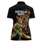 Australia Kangaroo Mascot Darts Women Polo Shirt Black Edition