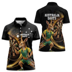 Australia Kangaroo Mascot Darts Women Polo Shirt Black Edition