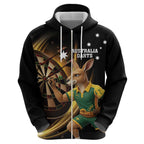 Australia Kangaroo Mascot Darts Zip Hoodie Black Edition