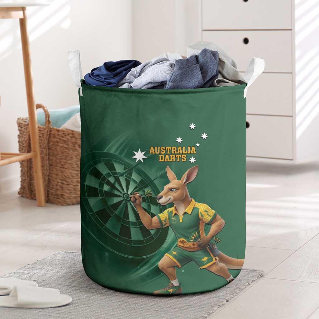Australia Kangaroo Mascot Darts Laundry Basket Green Edition