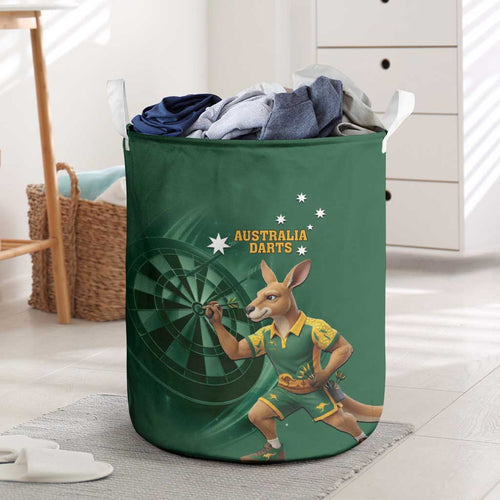 Australia Kangaroo Mascot Darts Laundry Basket Green Edition