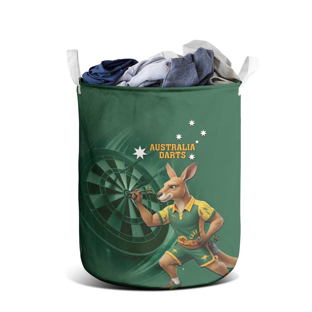 Australia Kangaroo Mascot Darts Laundry Basket Green Edition