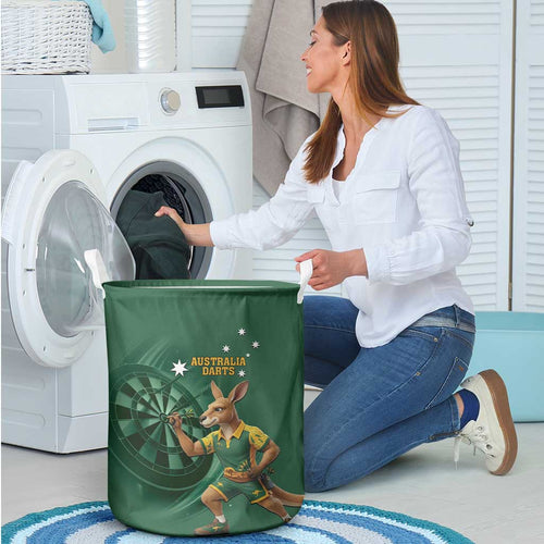 Australia Kangaroo Mascot Darts Laundry Basket Green Edition