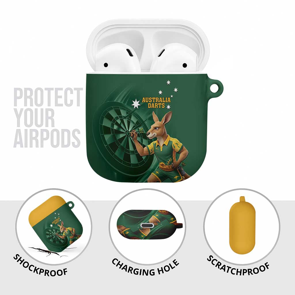 Australia Kangaroo Mascot Darts AirPods Case Green Edition